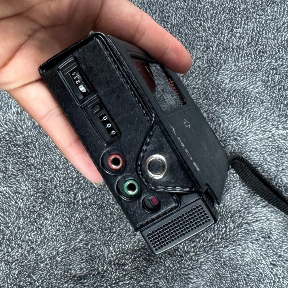 Sony TCS-430 Stereo Cassette-Corder Vintage Portable Tape Recorder Black Case